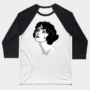 Vintage Lady Profile Baseball T-Shirt